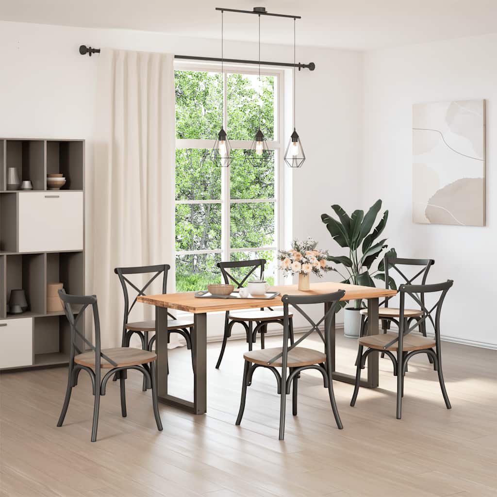 Gambe per tavolo da pranzo a forma di U 2 pz in acciaio naturale 70x(72-73) cm