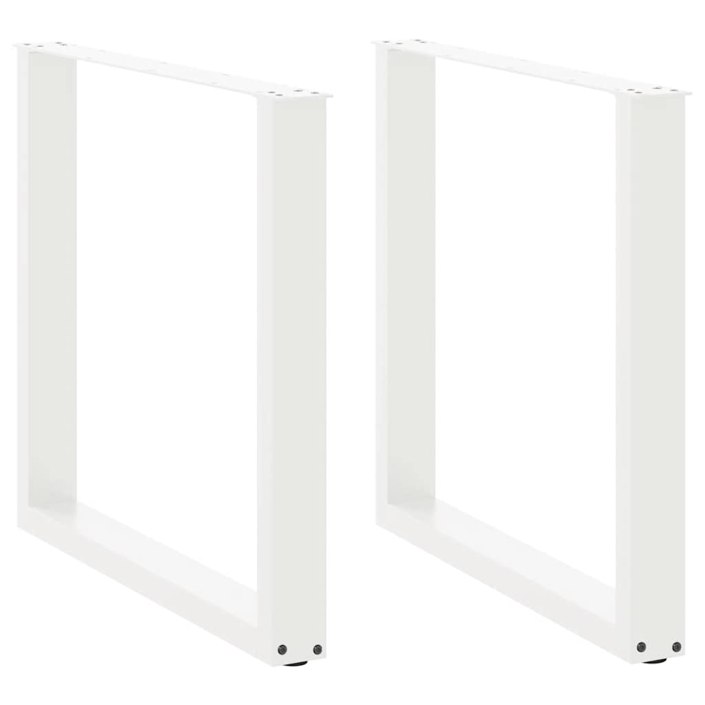 Gambe per tavolo da pranzo a forma di U 2 pz bianche 80x(72-73) cm in acciaio
