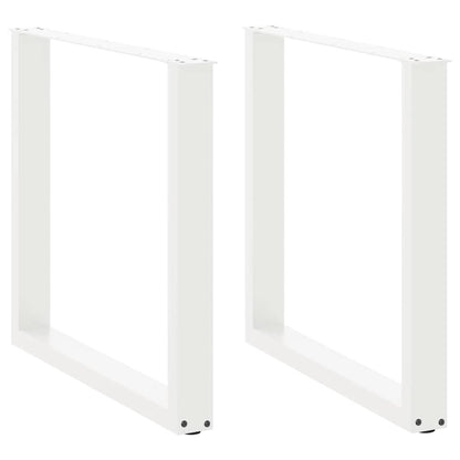 Gambe per tavolo da pranzo a forma di U 2 pz bianche 80x(72-73) cm in acciaio