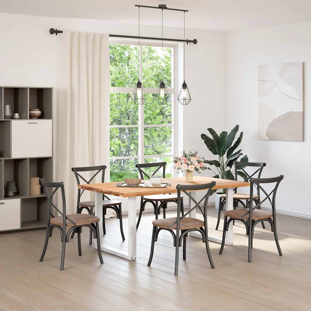 Gambe per tavolo da pranzo a forma di U 2 pz bianche 80x(72-73) cm in acciaio