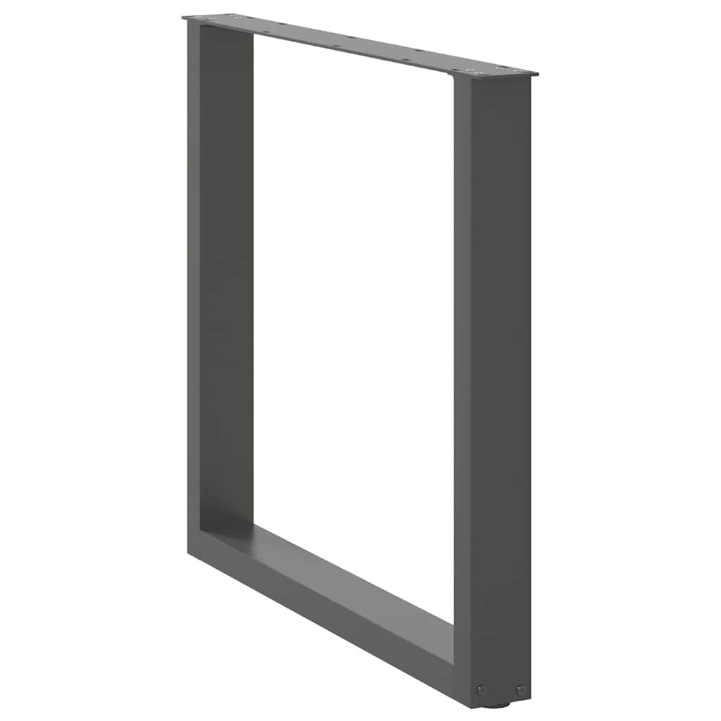 Gambe per tavolo da pranzo a forma di U 2 pz Antracite 80x(72-73) cm Acciaio