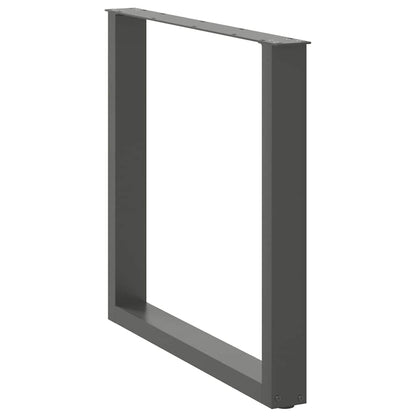 Gambe per tavolo da pranzo a forma di U 2 pz Antracite 80x(72-73) cm Acciaio