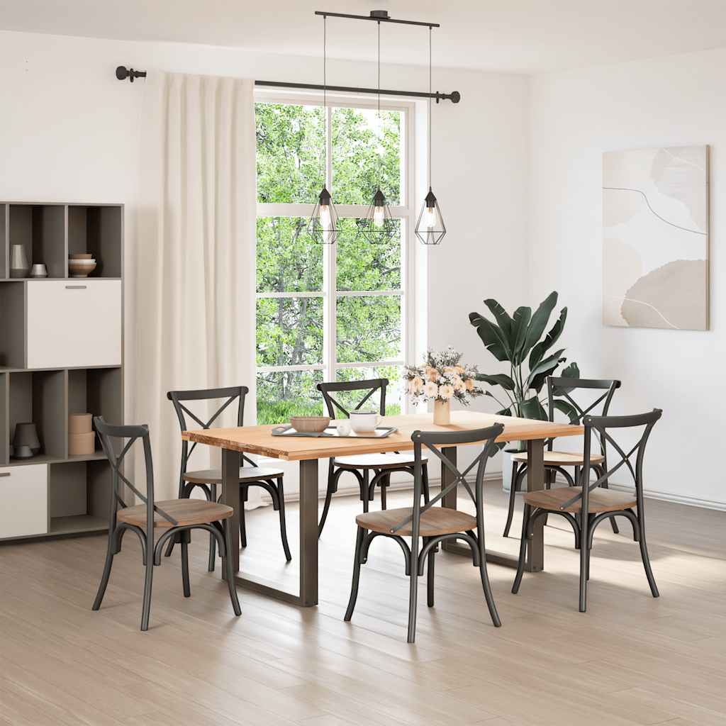 Gambe per tavolo da pranzo a forma di U 2 pz in acciaio naturale 80x(72-73) cm