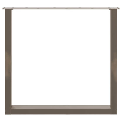 Gambe per tavolo da pranzo a forma di U 2 pz in acciaio naturale 80x(72-73) cm