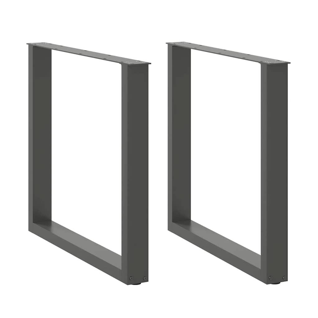 Gambe per tavolo da pranzo a forma di U 2 pz Antracite 90x(72-73) cm Acciaio