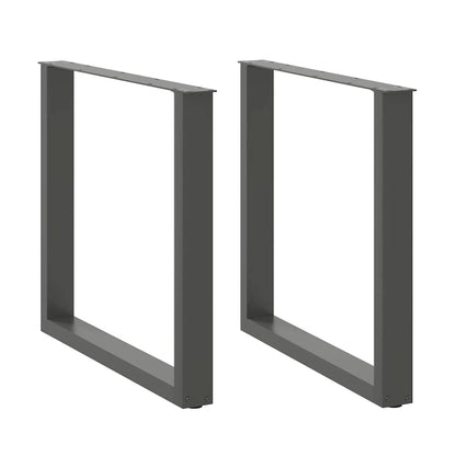 Gambe per tavolo da pranzo a forma di U 2 pz Antracite 90x(72-73) cm Acciaio