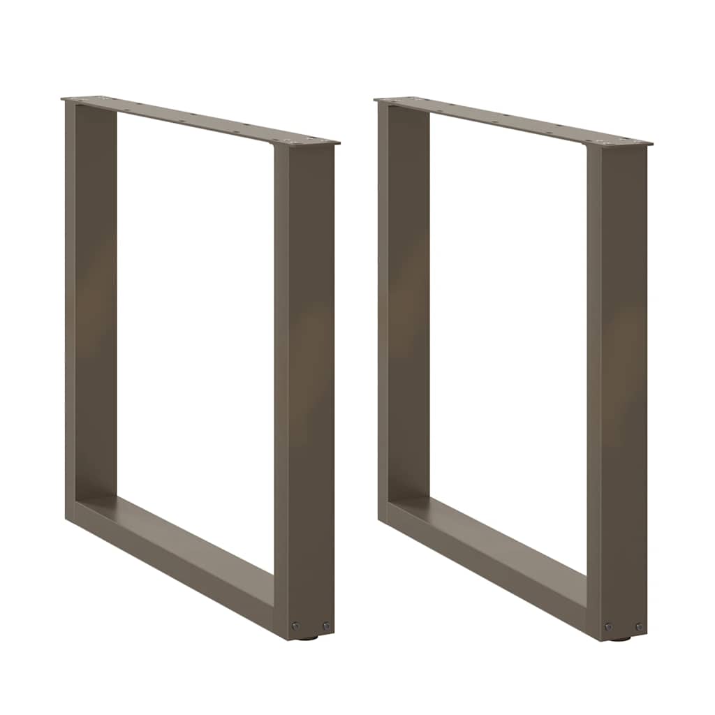 Gambe per tavolo da pranzo a forma di U 2 pz in acciaio naturale 90x(72-73) cm