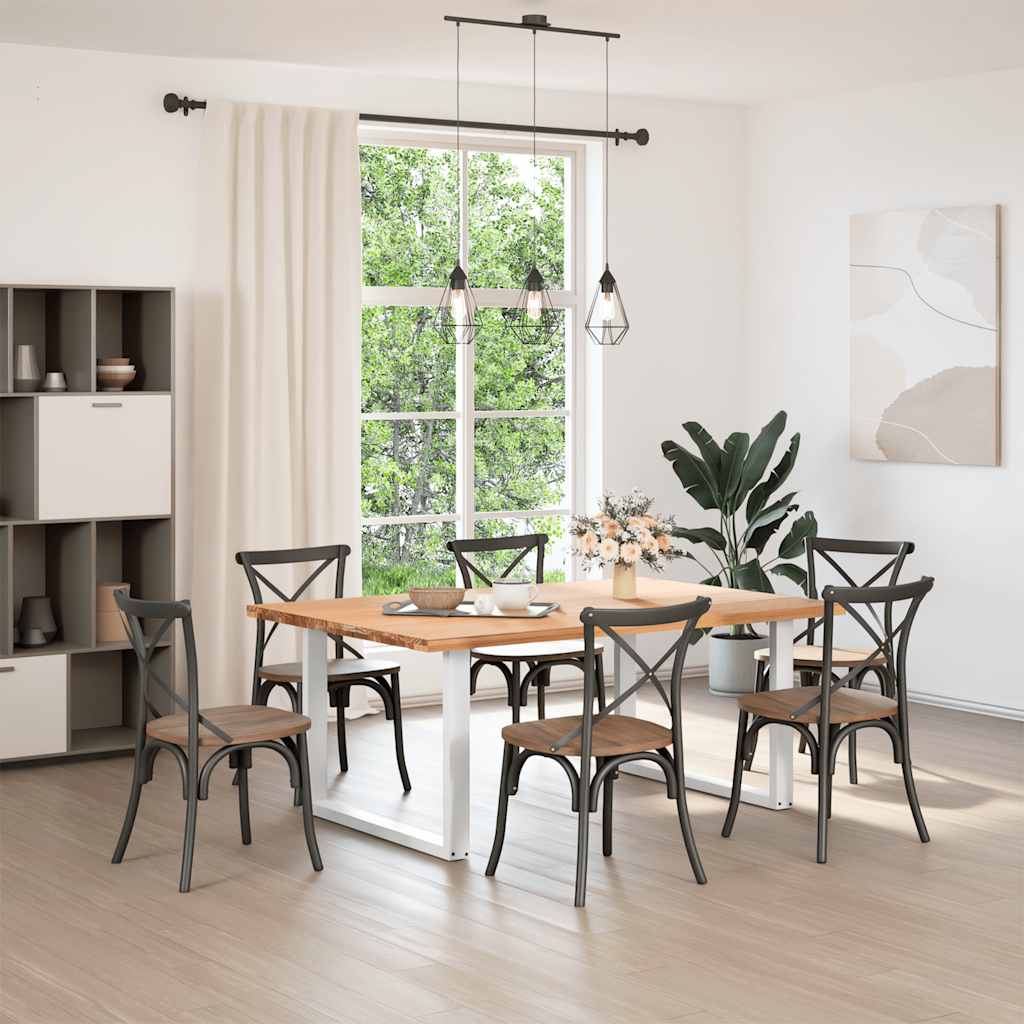 Gambe per tavolo da pranzo a forma di U 2 pz bianche 100x(72-73) cm in acciaio
