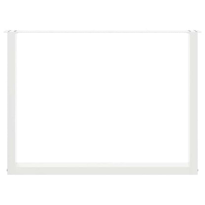 Gambe per tavolo da pranzo a forma di U 2 pz bianche 100x(72-73) cm in acciaio