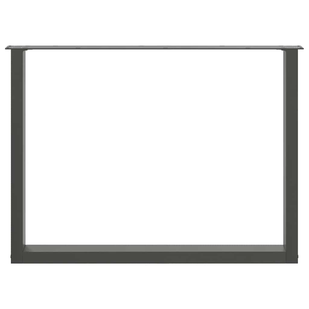 Gambe per tavolo da pranzo a forma di U 2 pz Antracite 100x(72-73) cm Acciaio