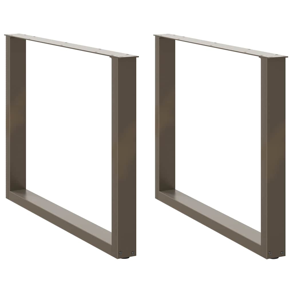 Gambe per tavolo da pranzo a forma di U 2 pz in acciaio naturale 100x(72-73) cm