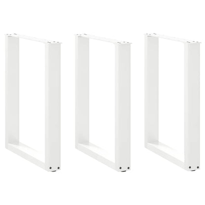 Gambe per tavolo da pranzo a forma di U 3 pz bianche 70x(72-73) cm in acciaio