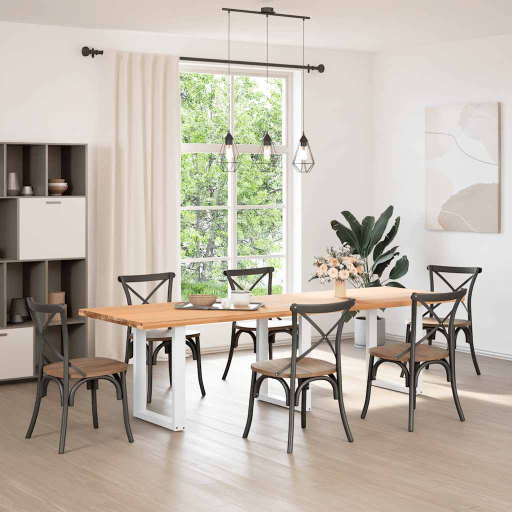 Gambe per tavolo da pranzo a forma di U 3 pz bianche 70x(72-73) cm in acciaio