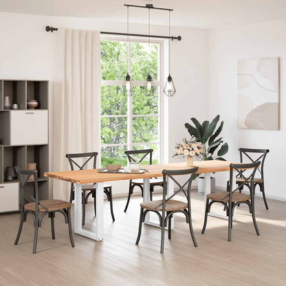 Gambe per tavolo da pranzo a forma di U 3 pz bianche 70x(72-73) cm in acciaio