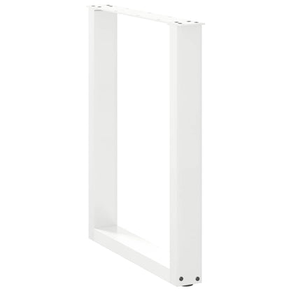Gambe per tavolo da pranzo a forma di U 3 pz bianche 70x(72-73) cm in acciaio