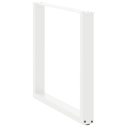 Gambe per tavolo da pranzo a forma di U 3 pz bianche 80x(72-73) cm in acciaio