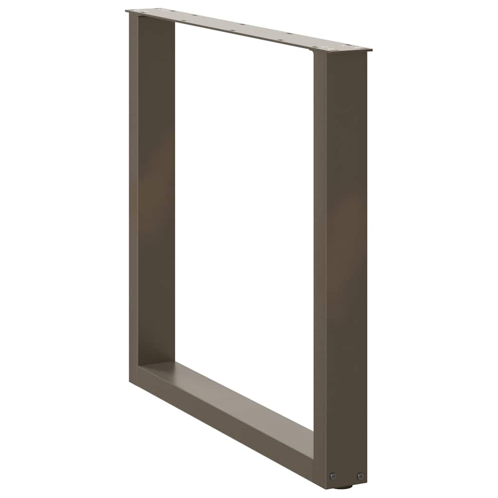 Gambe per tavolo da pranzo a forma di U 3 pz in acciaio naturale 80x(72-73) cm