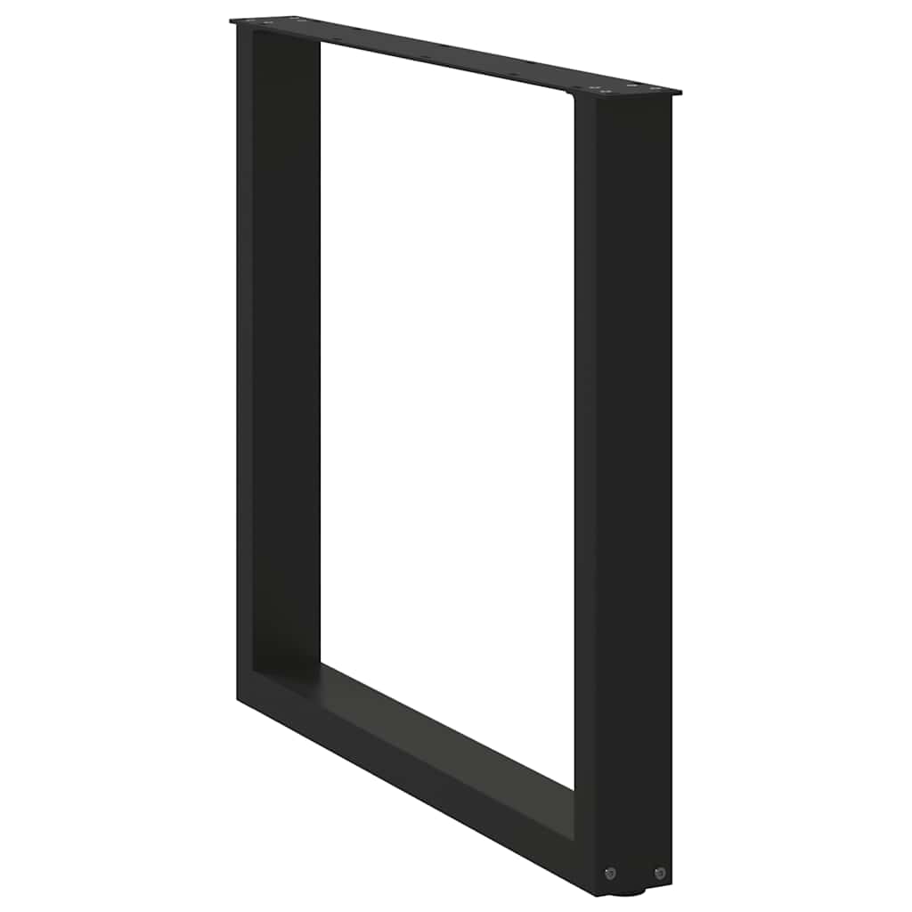 Gambe per tavolo da pranzo a forma di U 3 pz nere 90x(72-73) cm in acciaio