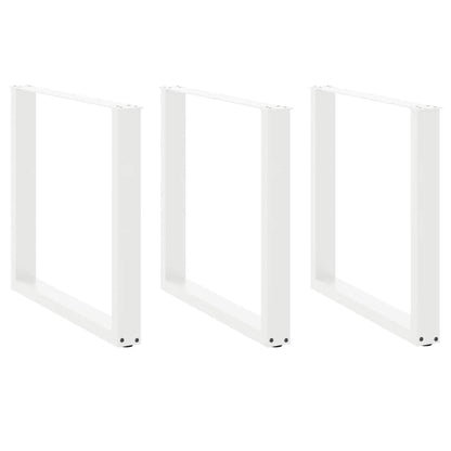 Gambe per tavolo da pranzo a forma di U 3 pz bianche 90x(72-73) cm in acciaio