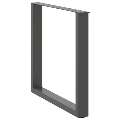 Gambe per tavolo da pranzo a forma di U 3 pz Antracite 90x(72-73) cm Acciaio