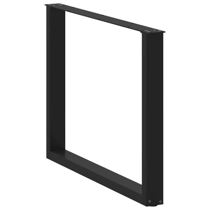 Gambe per tavolo da pranzo a forma di U 3 pz nere 100x(72-73) cm in acciaio