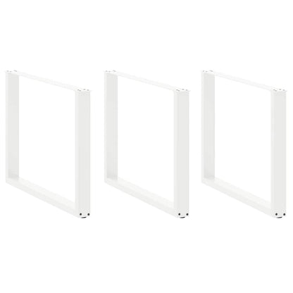 Gambe per tavolo da pranzo a forma di U 3 pz bianche 100x(72-73) cm in acciaio
