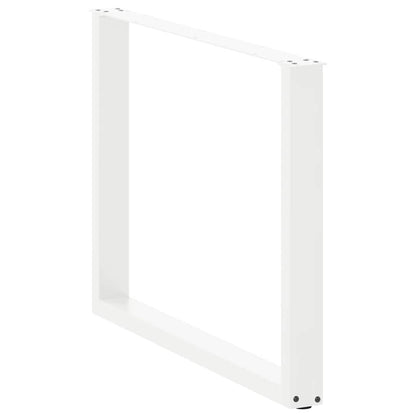 Gambe per tavolo da pranzo a forma di U 3 pz bianche 100x(72-73) cm in acciaio