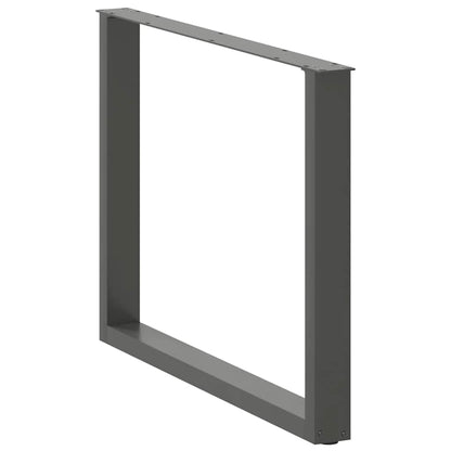 Gambe per tavolo da pranzo a forma di U 3 pz Antracite 100x(72-73) cm Acciaio