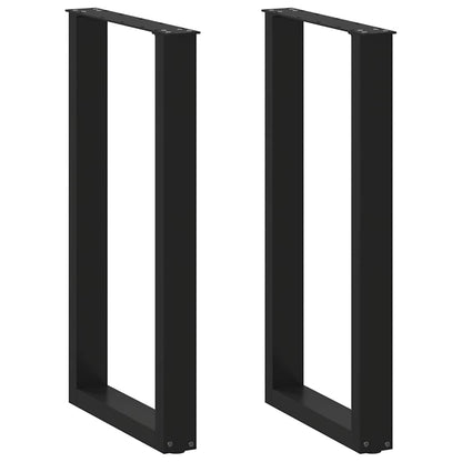 Gambe per tavolo da bar a forma di U 2 pz nere 40x(90-91) cm in acciaio