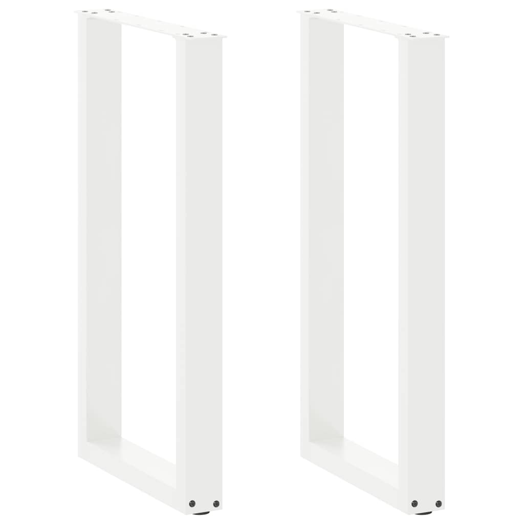 Gambe per tavolo da bar a forma di U 2 pz bianche 40x(90-91) cm in acciaio
