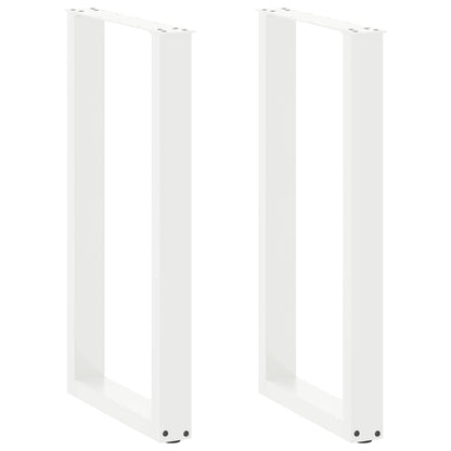 Gambe per tavolo da bar a forma di U 2 pz bianche 40x(90-91) cm in acciaio