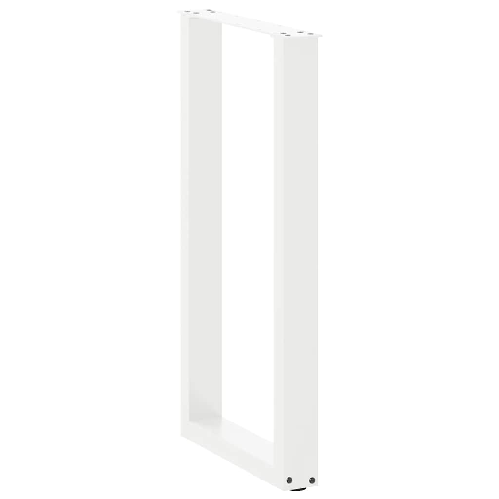 Gambe per tavolo da bar a forma di U 2 pz bianche 40x(90-91) cm in acciaio