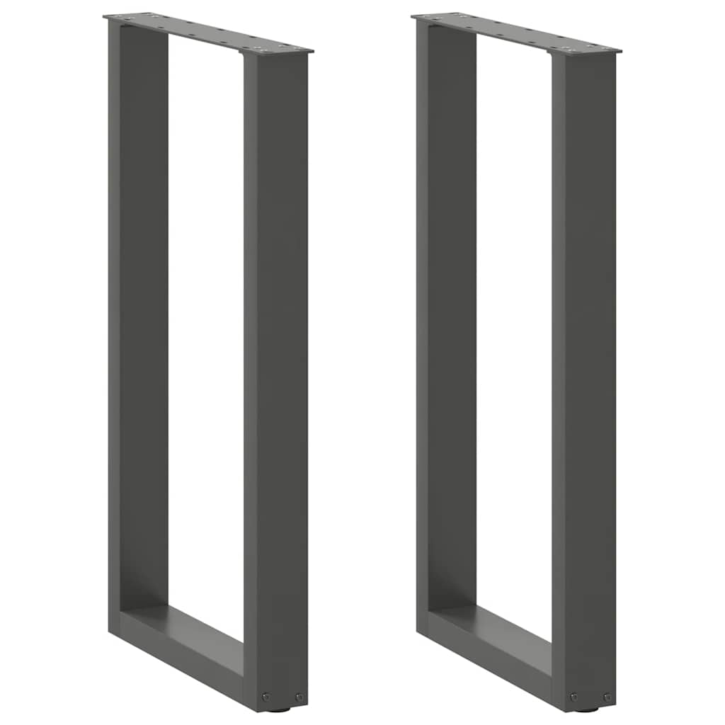 Gambe per tavolo da bar a forma di U 2 pz Antracite 40x(90-91) cm Acciaio