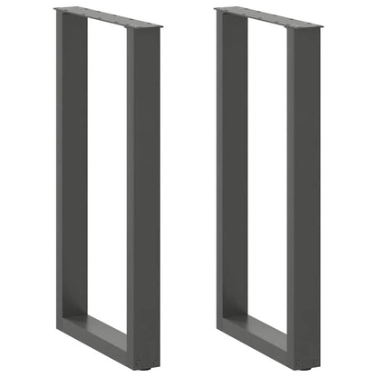 Gambe per tavolo da bar a forma di U 2 pz Antracite 40x(90-91) cm Acciaio