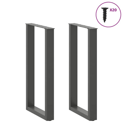 Gambe per tavolo da bar a forma di U 2 pz Antracite 40x(90-91) cm Acciaio