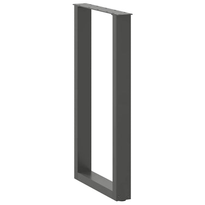 Gambe per tavolo da bar a forma di U 2 pz Antracite 40x(90-91) cm Acciaio