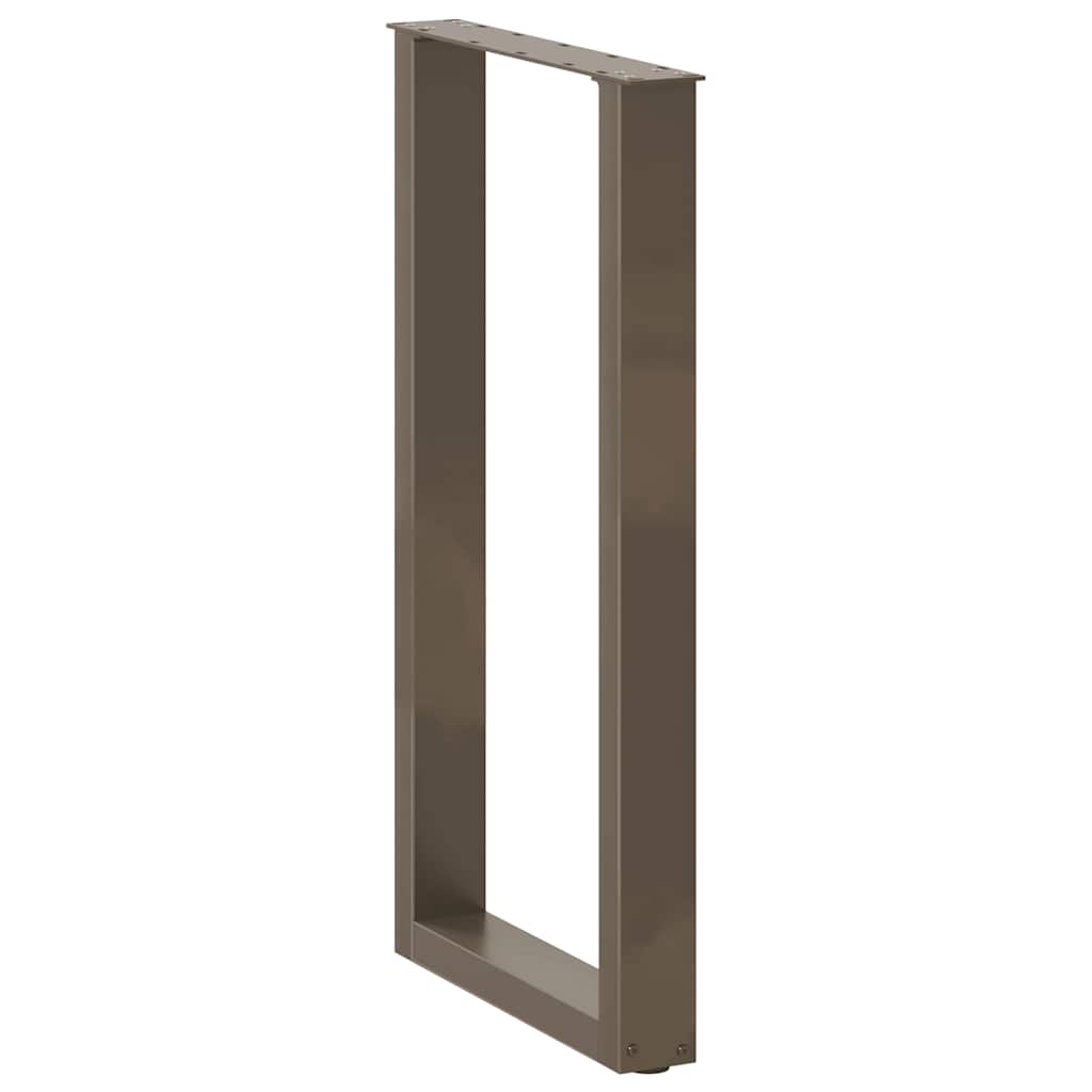 Gambe per tavolo da bar a forma di U 2 pz in acciaio naturale 40x(90-91) cm