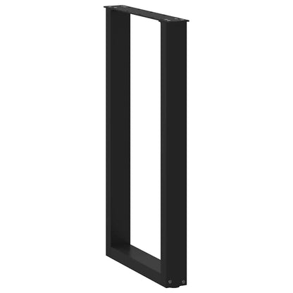 Gambe per tavolo da bar a forma di U 2 pz nere 50x(90-91) cm in acciaio