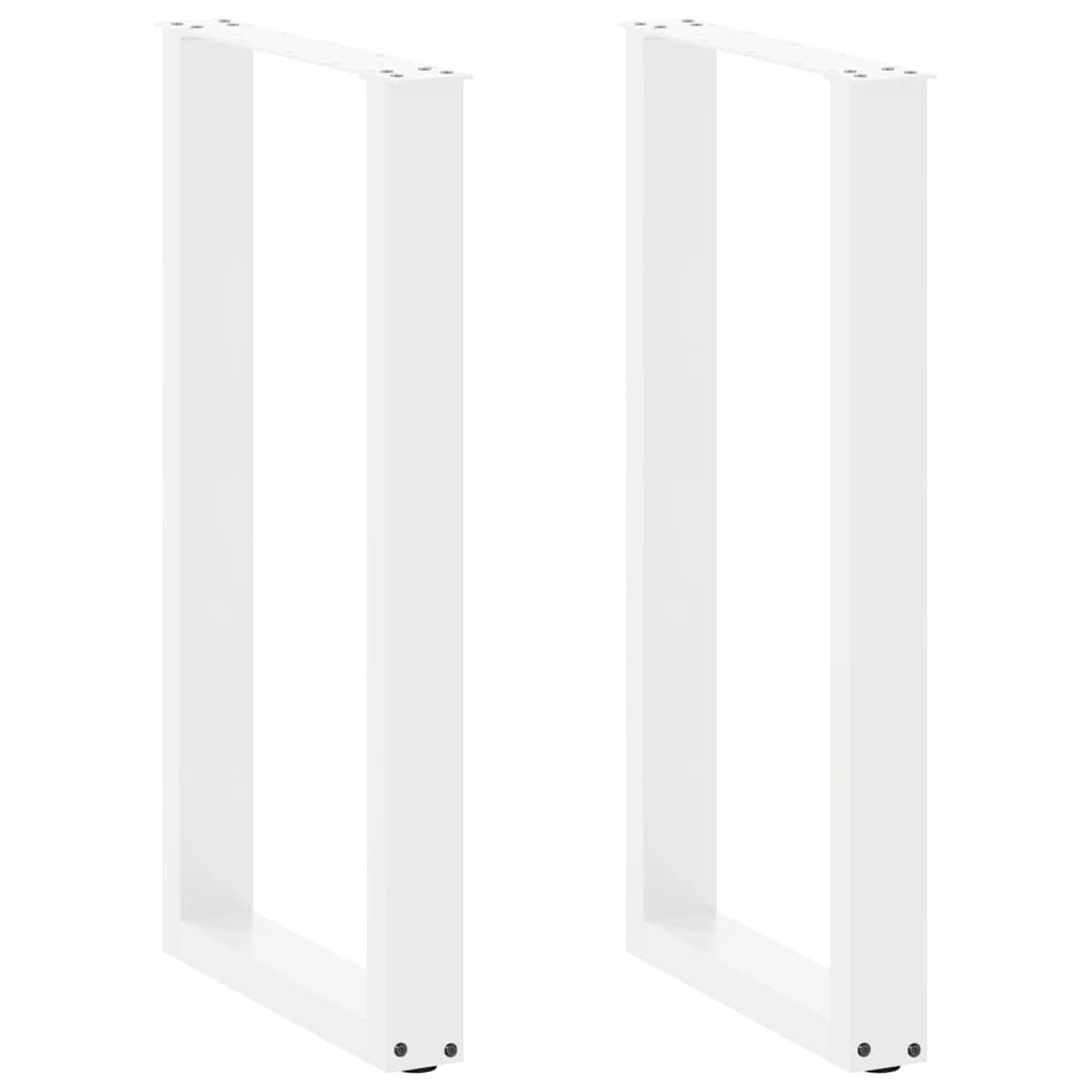 Gambe per tavolo da bar a forma di U 2 pz bianche 50x(90-91) cm in acciaio
