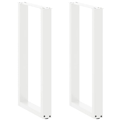 Gambe per tavolo da bar a forma di U 2 pz bianche 50x(90-91) cm in acciaio
