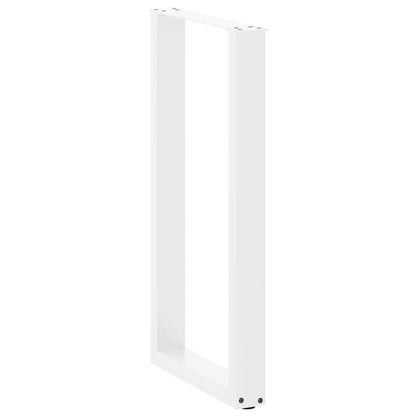 Gambe per tavolo da bar a forma di U 2 pz bianche 50x(90-91) cm in acciaio