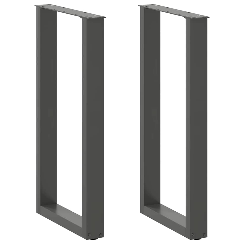 Gambe Tavolino CaffÃ¨ a U 2 pz Antracite 50x(90-91)cm in Acciaio