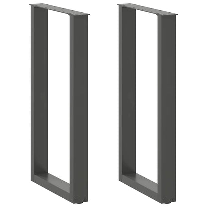 Gambe Tavolino CaffÃ¨ a U 2 pz Antracite 50x(90-91)cm in Acciaio