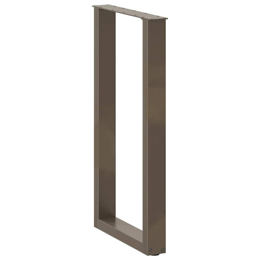 Gambe per tavolo da bar a forma di U 2 pz in acciaio naturale 50x(90-91) cm