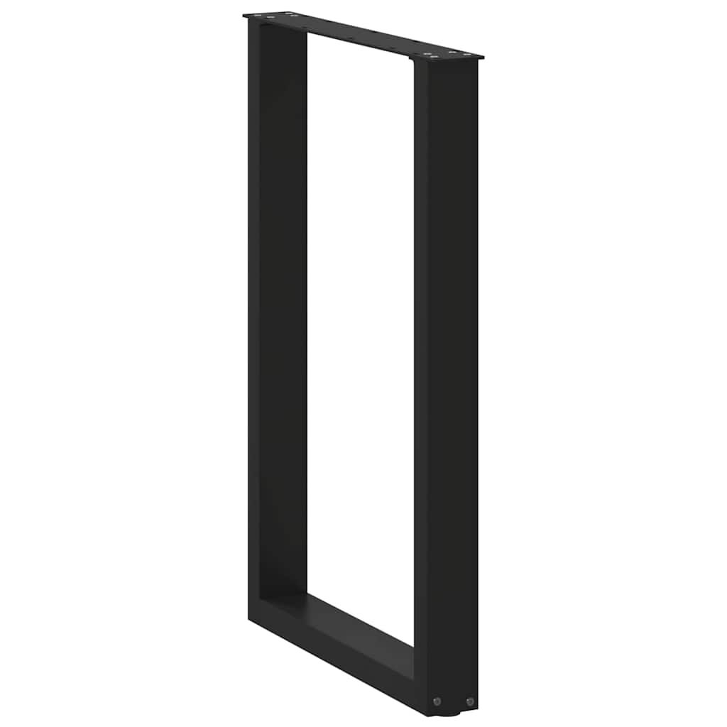 Gambe per tavolo da bar a forma di U 2 pz nere 60x(90-91) cm in acciaio