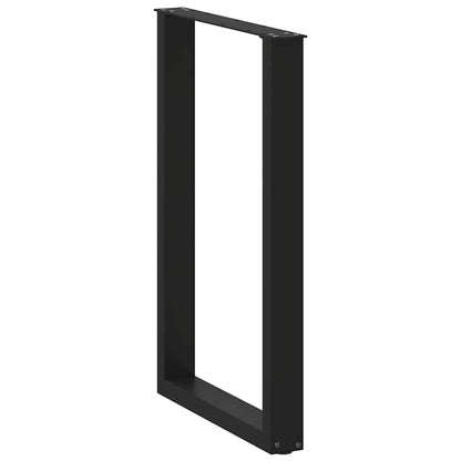Gambe per tavolo da bar a forma di U 2 pz nere 60x(90-91) cm in acciaio
