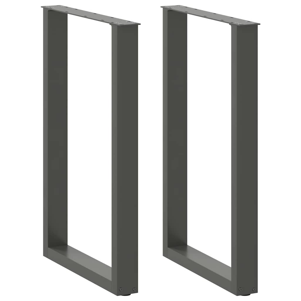 Gambe per tavolo da bar a forma di U 2 pz Antracite 60x(90-91) cm Acciaio
