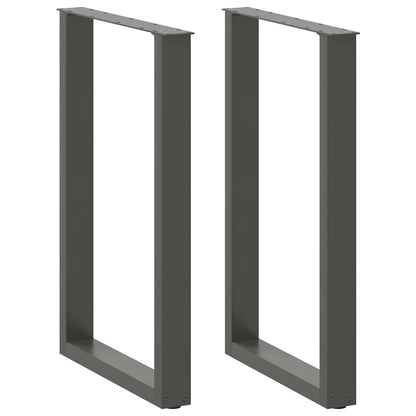 Gambe per tavolo da bar a forma di U 2 pz Antracite 60x(90-91) cm Acciaio