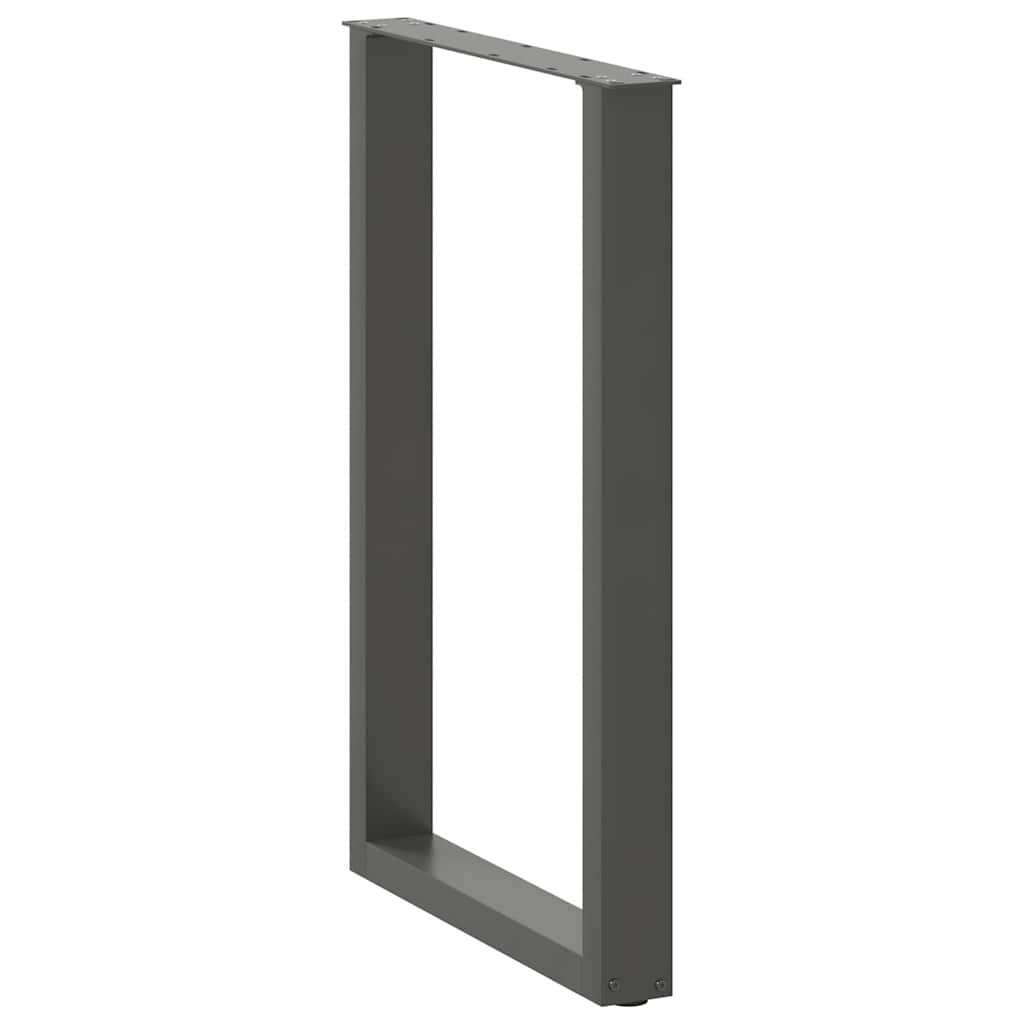 Gambe per tavolo da bar a forma di U 2 pz Antracite 60x(90-91) cm Acciaio