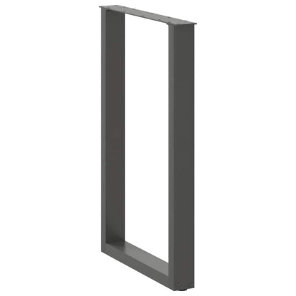 Gambe per tavolo da bar a forma di U 2 pz Antracite 60x(90-91) cm Acciaio